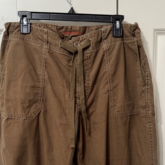 Eddie Bauer Brown Draw String Cropped Ankle Pants - Picture 4 of 10